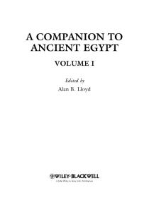 A Companion to Ancient Egypt: Two Volume Set (Blackwell Companions to the Ancient World)