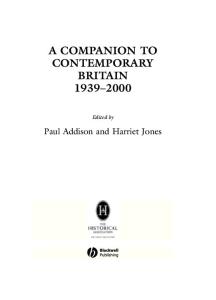 A Companion to Contemporary Britain: 1939-2000
