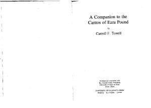 A Companion to The Cantos of Ezra Pound: Vol. I (Cantos 1-71)