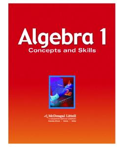 Algebra: Concepts and Skills