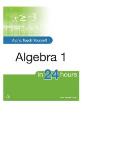 Alpha Teach Yourself Algebra I in 24 Hours