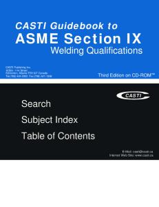 Casti Guidebook to Asme Section IX: Welding Qualifications