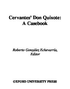 Cervantes' Don Quixote: A Casebook (Casebooks in Criticism)