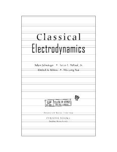Classical Electrodynamics (The advanced book program)