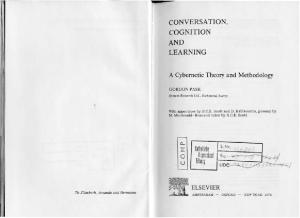 Conversation, Cognition and Learning: Cybernetic Theory and Methodology