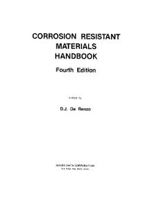 Corrosion Resistant Materials Handbook - Fourth Edition