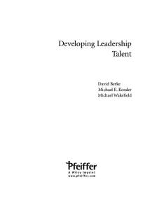 Developing Leadership Talent