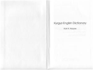 Dic Kyrgyz-English Dictionary