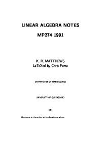 Elementary linear algebra: lecture notes