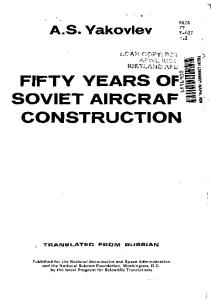 Fifty Years of Soviet Aircraft Construction