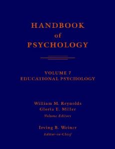Handbook of psychology. Educational psychology