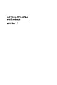 Inorganic Reactions and Methods- Reactions Catalyzed by Inorganic Compounds