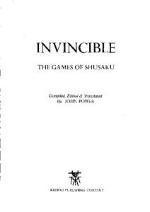 Invincible, The Games of Shusaku (Weiqi)