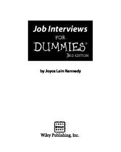 Job Interviews For Dummies