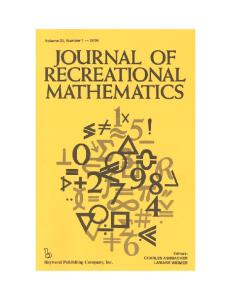 Journal of Recreational Mathematics, Vol. 35, No. 1, 2006