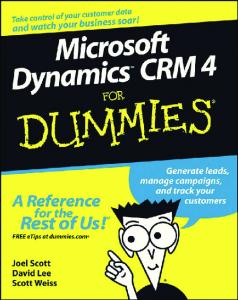 Microsoft Dynamics CRM 4 for Dummies