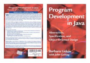 Program Development in Java: Abstraction, Specification, and Object-Oriented Design