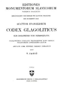 Quattuor evangeliorum codex glagoliticus olim Zographensis nunc Petropolitanus, Berolini