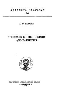 Studies in Church History and Patristics