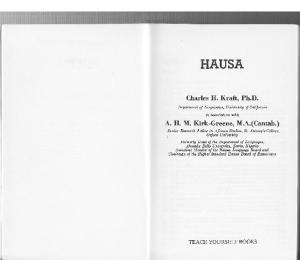 Teach Yourself Hausa (Teach Yourself Languages)