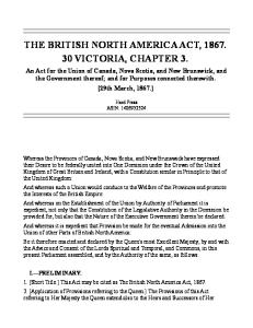 The British North America Act, 1867