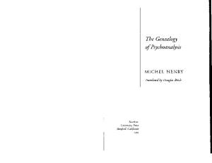 The Genealogy of Psychoanalysis