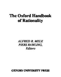 The Oxford Handbook of Rationality (Oxford Handbooks)