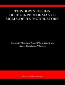 Top-Down Design of High-Performance Sigma-Delta Modulators (The Springer International Series in Engineering and Computer Science)